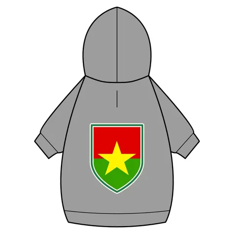 Burkina Faso Red Green Star Pet Hoodie — back_dtf view