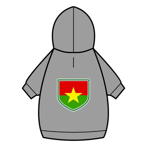 Burkina Faso Red Green Star Pet Hoodie — back_dtf view
