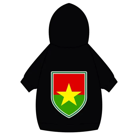 Burkina Faso Red Green Star Pet Hoodie — back_dtf view