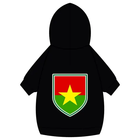Burkina Faso Red Green Star Pet Hoodie — back_dtf view