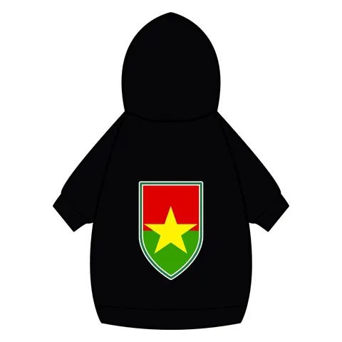Burkina Faso Red Green Star Pet Hoodie — back_dtf view