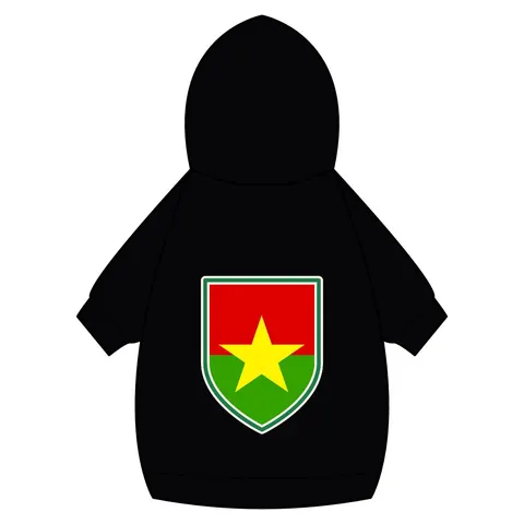 Burkina Faso Red Green Star Pet Hoodie — back_dtf view