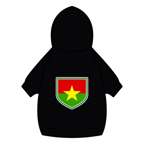 Burkina Faso Red Green Star Pet Hoodie — back_dtf view