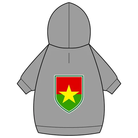 Burkina Faso Red Green Star Pet Hoodie — back_dtf view