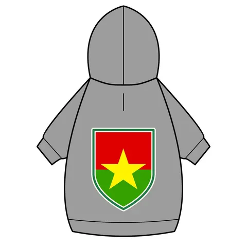 Burkina Faso Red Green Star Pet Hoodie — back_dtf view