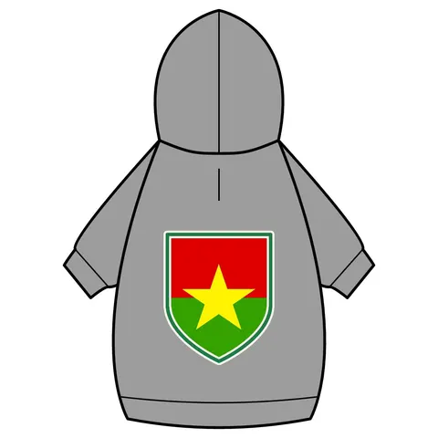 Burkina Faso Red Green Star Pet Hoodie — back_dtf view
