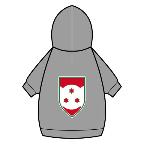 Burundi White Saltire Pet Hoodie — back_dtf view