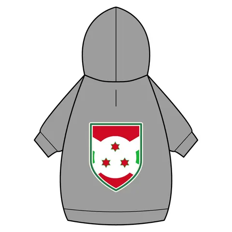 Burundi White Saltire Pet Hoodie — back_dtf view