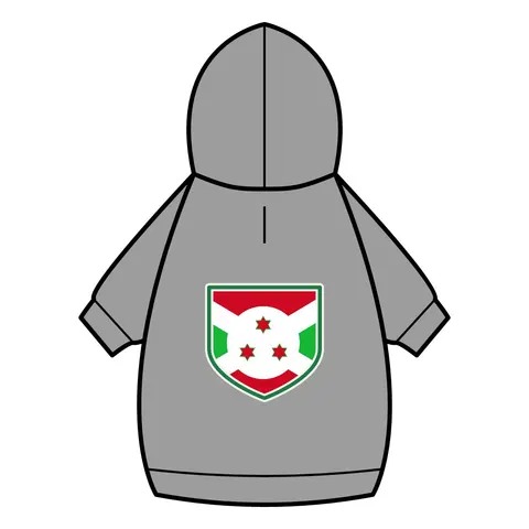 Burundi White Saltire Pet Hoodie — back_dtf view