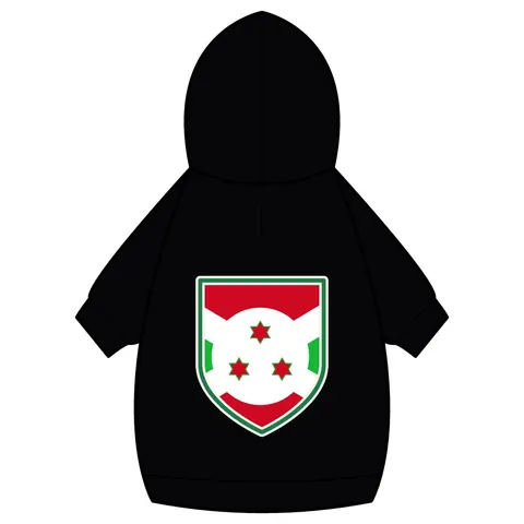 Burundi White Saltire Pet Hoodie — back_dtf view