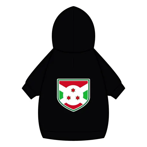 Burundi White Saltire Pet Hoodie — back_dtf view