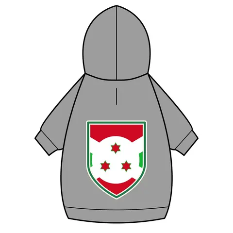 Burundi White Saltire Pet Hoodie — back_dtf view