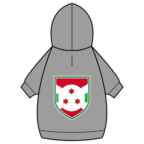 Burundi White Saltire Pet Hoodie — back_dtf view
