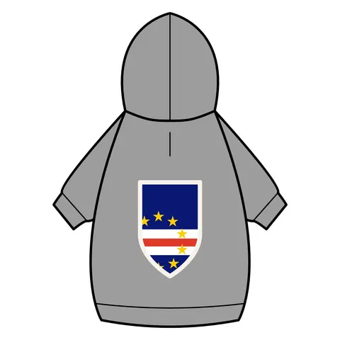 Cabo Verde Blue Stripe & Stars Pet Hoodie — back_dtf view