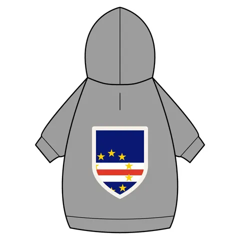 Cabo Verde Blue Stripe & Stars Pet Hoodie — back_dtf view