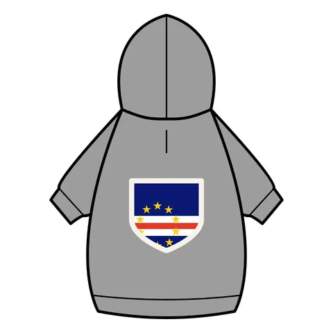 Cabo Verde Blue Stripe & Stars Pet Hoodie — back_dtf view