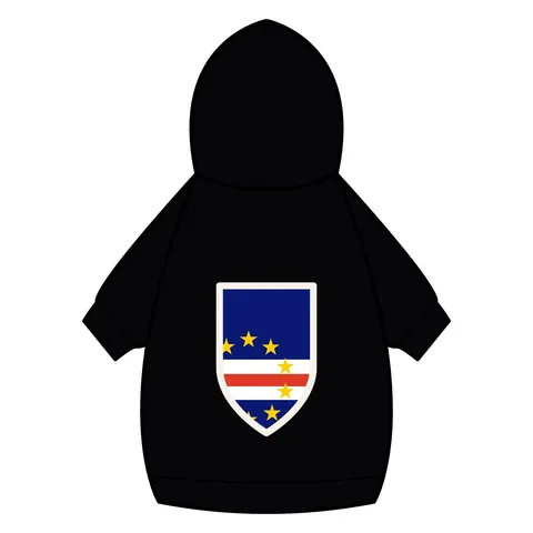 Cabo Verde Blue Stripe & Stars Pet Hoodie — back_dtf view
