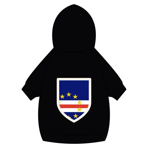 Cabo Verde Blue Stripe & Stars Pet Hoodie — back_dtf view