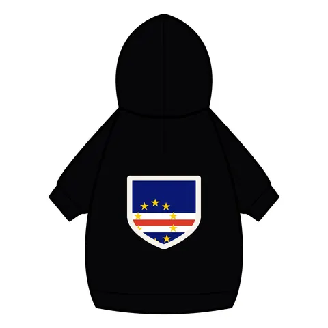 Cabo Verde Blue Stripe & Stars Pet Hoodie — back_dtf view