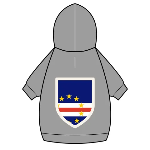 Cabo Verde Blue Stripe & Stars Pet Hoodie — back_dtf view