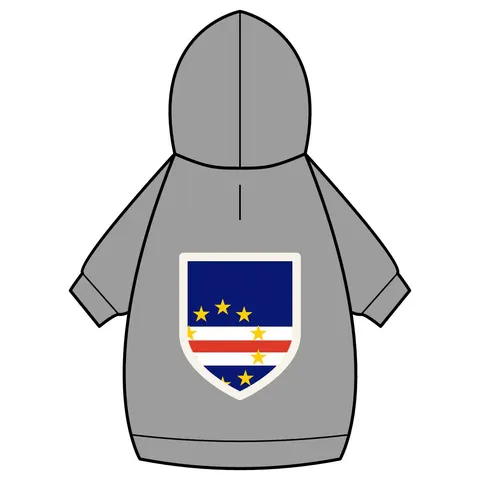 Cabo Verde Blue Stripe & Stars Pet Hoodie — back_dtf view