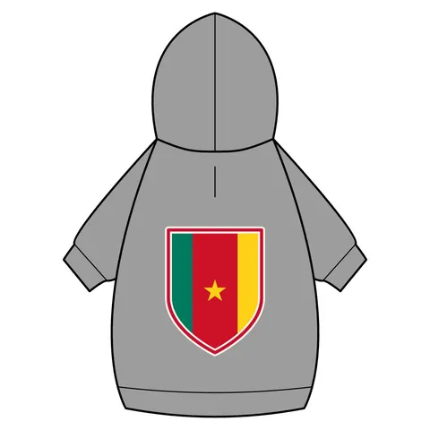 Cameroon Green Red Yellow Star Pet Hoodie — back_dtf view