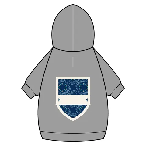 Caribbean Unity Island Stars Pet Hoodie — back_dtf view