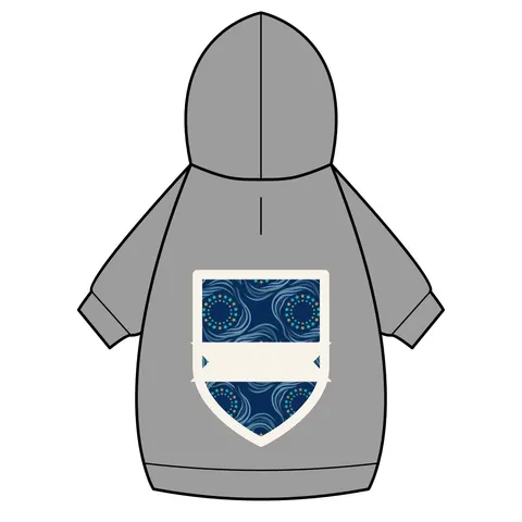 Caribbean Unity Island Stars Pet Hoodie — back_dtf view