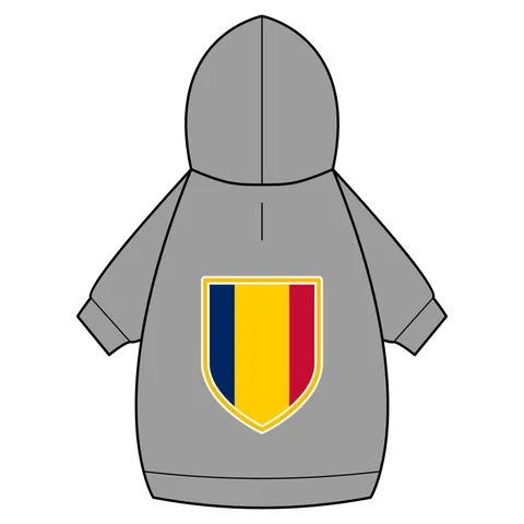 Chad Blue Yellow Red Pet Hoodie — back_dtf view