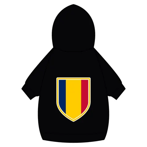 Chad Blue Yellow Red Pet Hoodie — back_dtf view