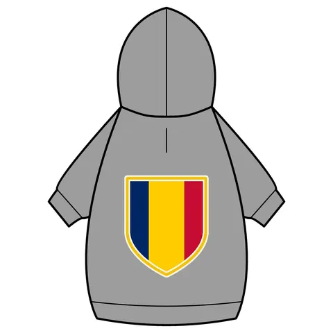 Chad Blue Yellow Red Pet Hoodie — back_dtf view