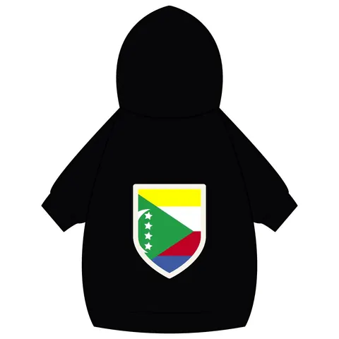 Comoros Green Triangle & Stripes Pet Hoodie — back_dtf view