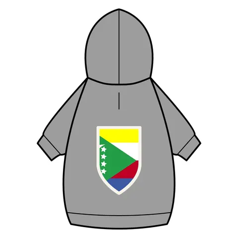 Comoros Green Triangle & Stripes Pet Hoodie — back_dtf view