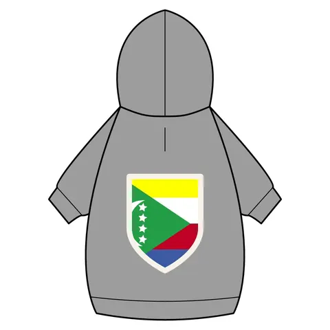 Comoros Green Triangle & Stripes Pet Hoodie — back_dtf view