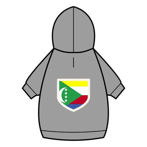 Comoros Green Triangle & Stripes Pet Hoodie — back_dtf view