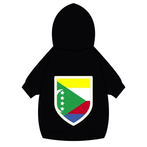 Comoros Green Triangle & Stripes Pet Hoodie — back_dtf view