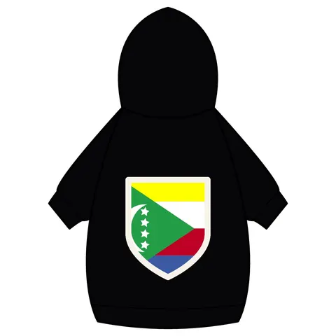 Comoros Green Triangle & Stripes Pet Hoodie — back_dtf view