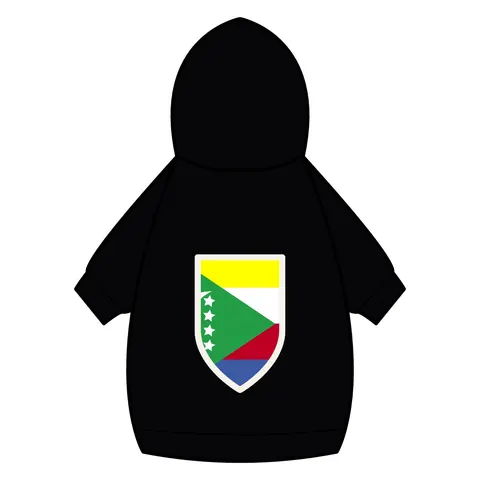 Comoros Green Triangle & Stripes Pet Hoodie — back_dtf view