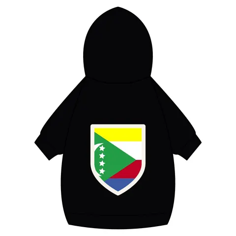 Comoros Green Triangle & Stripes Pet Hoodie — back_dtf view
