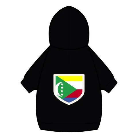 Comoros Green Triangle & Stripes Pet Hoodie — back_dtf view