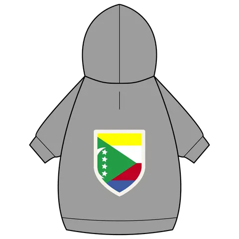 Comoros Green Triangle & Stripes Pet Hoodie — back_dtf view