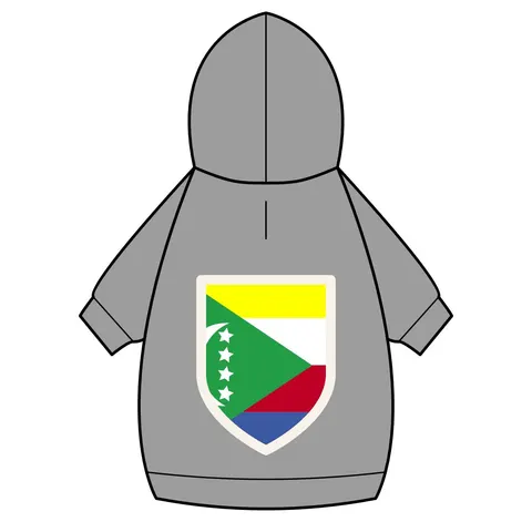 Comoros Green Triangle & Stripes Pet Hoodie — back_dtf view