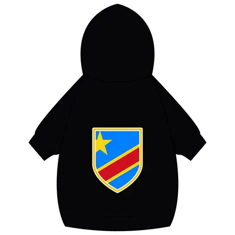 DR Congo Sky Blue & Red Diagonal Pet Hoodie — back_dtf view