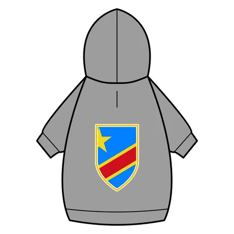 DR Congo Sky Blue & Red Diagonal Pet Hoodie — back_dtf view