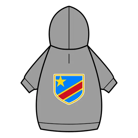 DR Congo Sky Blue & Red Diagonal Pet Hoodie — back_dtf view