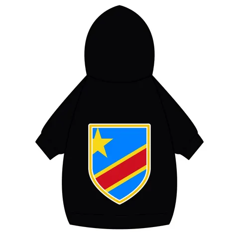 DR Congo Sky Blue & Red Diagonal Pet Hoodie — back_dtf view
