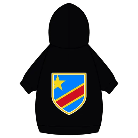 DR Congo Sky Blue & Red Diagonal Pet Hoodie — back_dtf view
