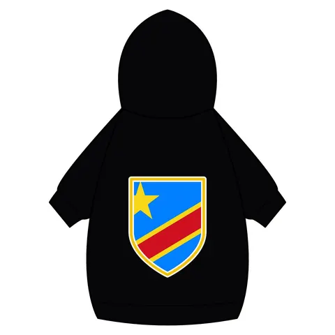 DR Congo Sky Blue & Red Diagonal Pet Hoodie — back_dtf view