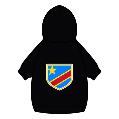 DR Congo Sky Blue & Red Diagonal Pet Hoodie — back_dtf view