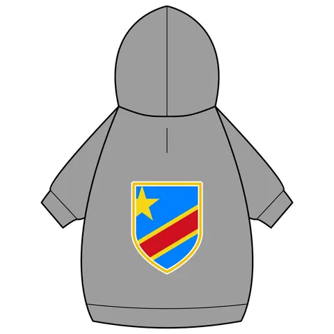 DR Congo Sky Blue & Red Diagonal Pet Hoodie — back_dtf view